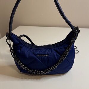 MZ Wallace Small Bowery Blue Quilted Bag